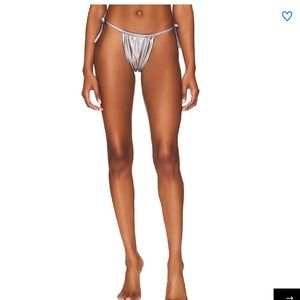 Superdown Danae Bikini Bottom in Silver, Size: S